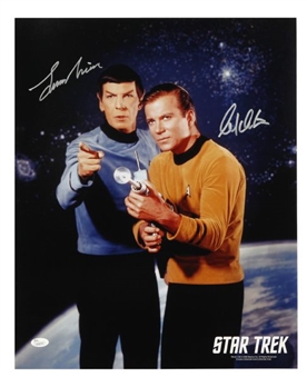 Leonard Nimoy and William Shatner Dual Signed Star Trek 16x20 Photo